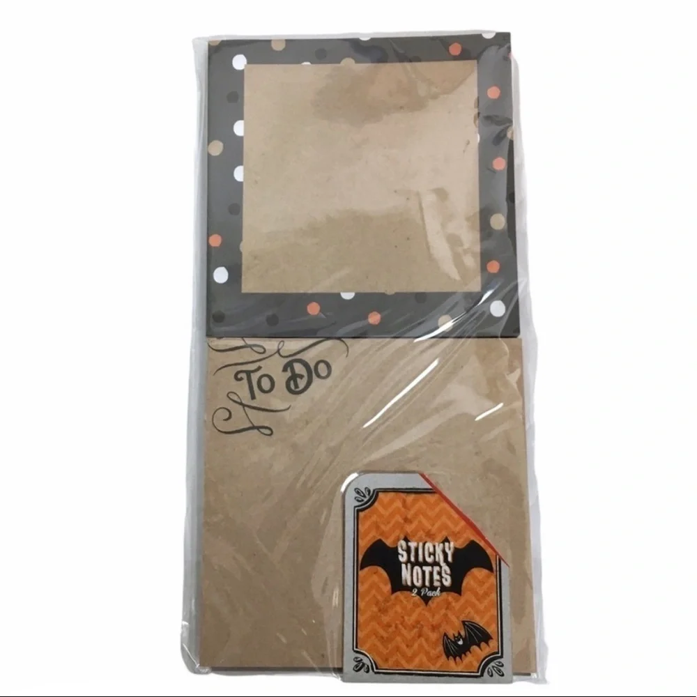 Halloween Fall Planner Stationery Kit Set List Pad Sticky Notes Kraft Paper Dots